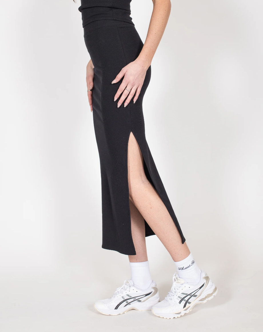 Brunette the Label Ribbed Fitted Skirt