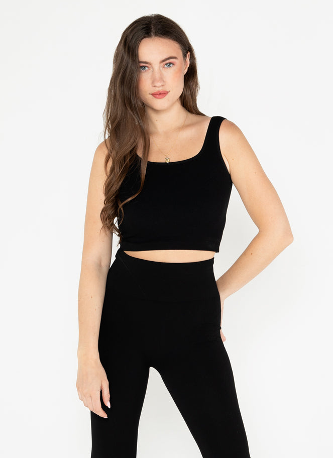 Essential Ribbed Square Neck Crop Top – FANG
