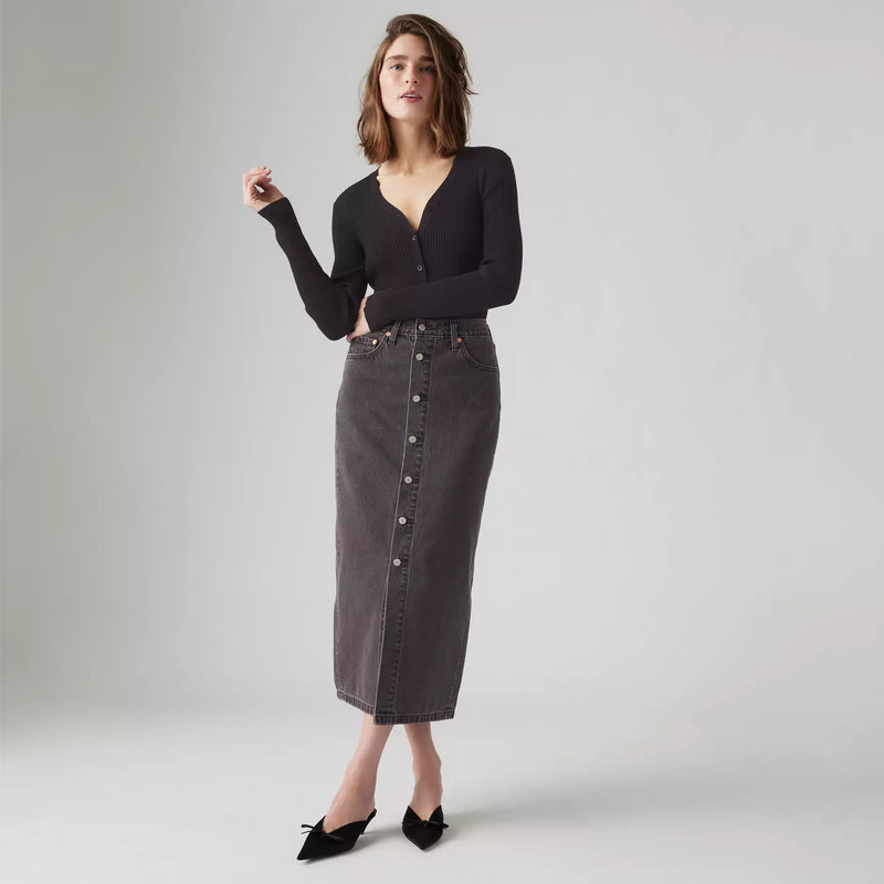 Levi's Button Midi Skirt Can We Pretend