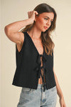 Sarah Cotton Knit Sweater Tie Vest