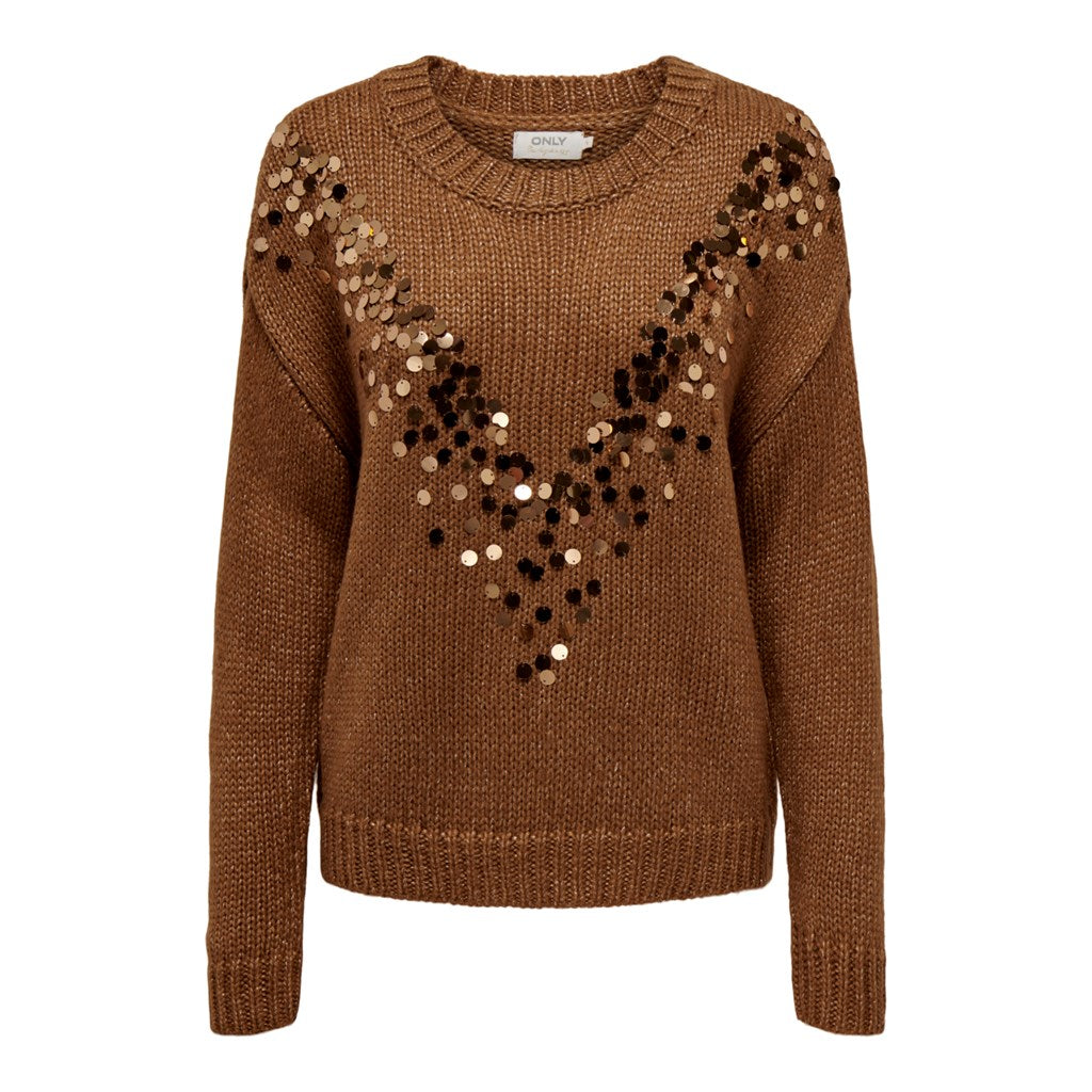 Only Niki Sequin Sweater Bronze or Black