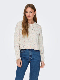 Only Gracie O Neck Pullover in Cloud Dancer