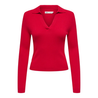 Vero Moda Kaya Polo Knit Red or Black