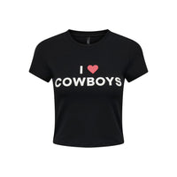 Only Winslet I Love Cowboys Tee in Black + White