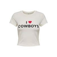 Only Winslet I Love Cowboys Tee in Black + White