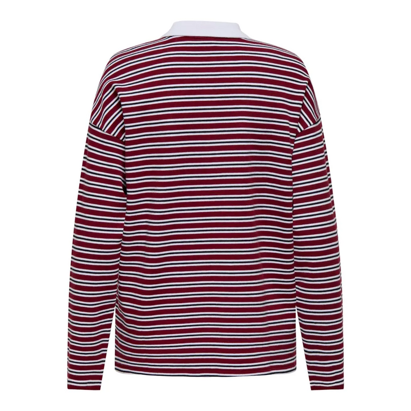 Only Laura Cabernet Striped Polo