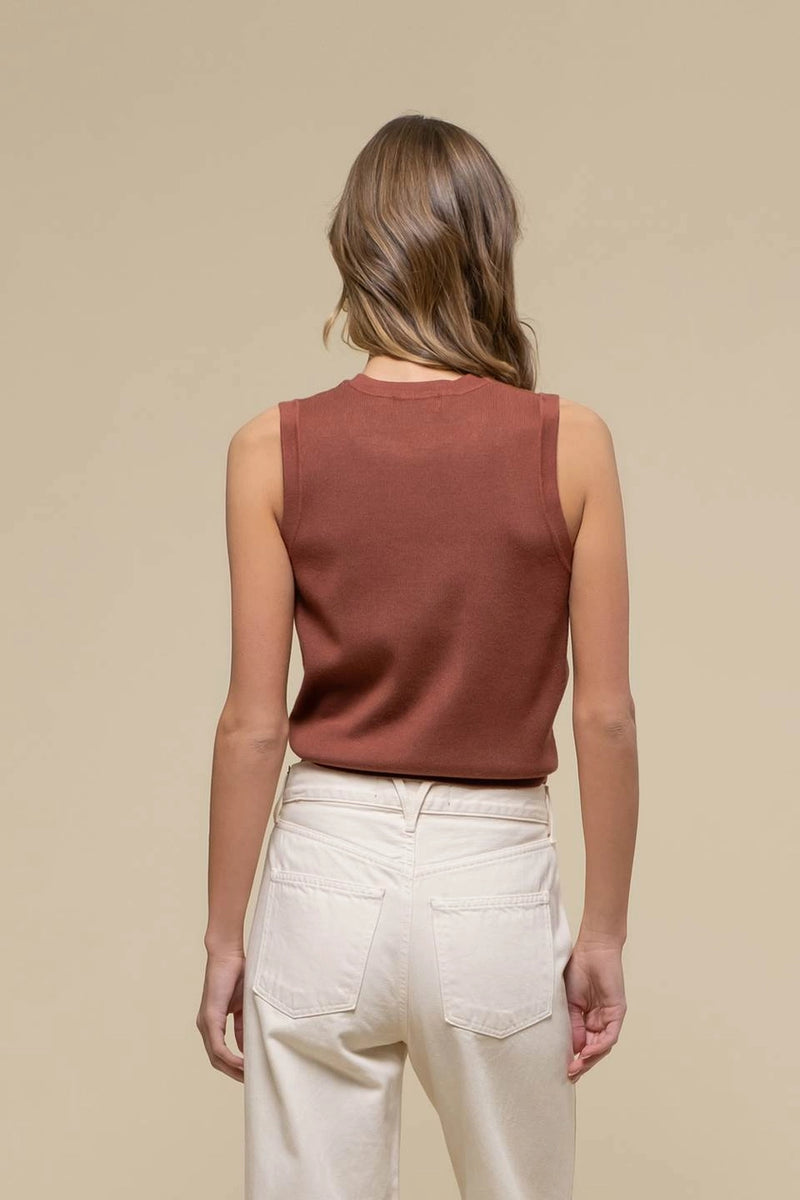 Tank Knit Top in Cinnamon