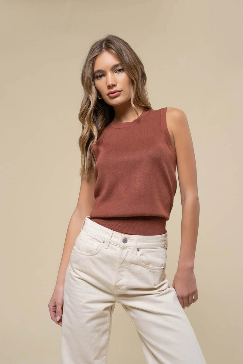 Tank Knit Top in Cinnamon