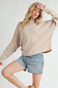 Elaine Cable Detail Sweater in Vanilla