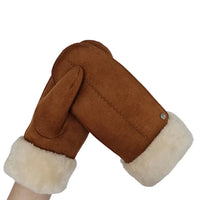 Freyja Faux Suede Mitt in Camel + Black