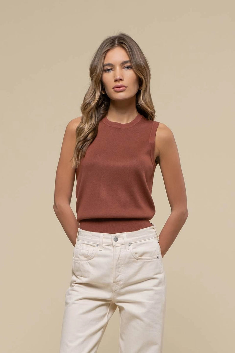 Tank Knit Top in Cinnamon