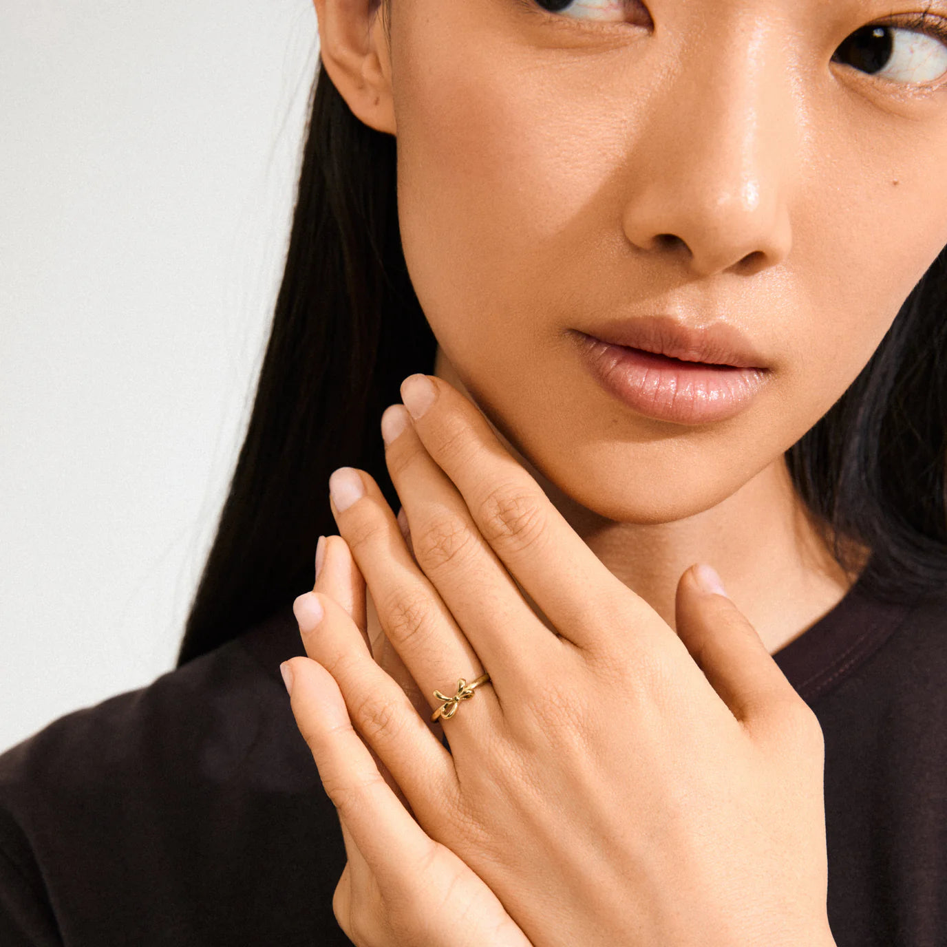 Pilgrim Lulu Bow Stack Ring Silver or Gold Plated