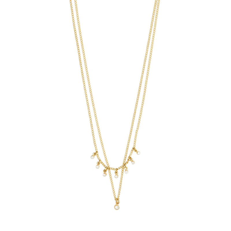 Pilgrim SIA Crystal 2 in 1 Gold Plated Necklace