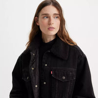 Levi's Longline Padded Trucker Jacket Come Back Black