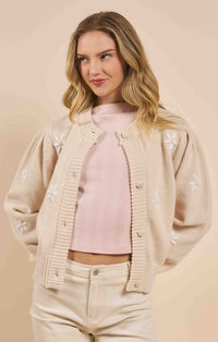 Sadie & Sage Pretty Daisy Cardi Cream