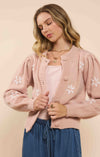 Sadie & Sage Pretty Daisy Cardi Mauve