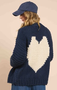 Sadie & Sage Handknit Heart You Cardi