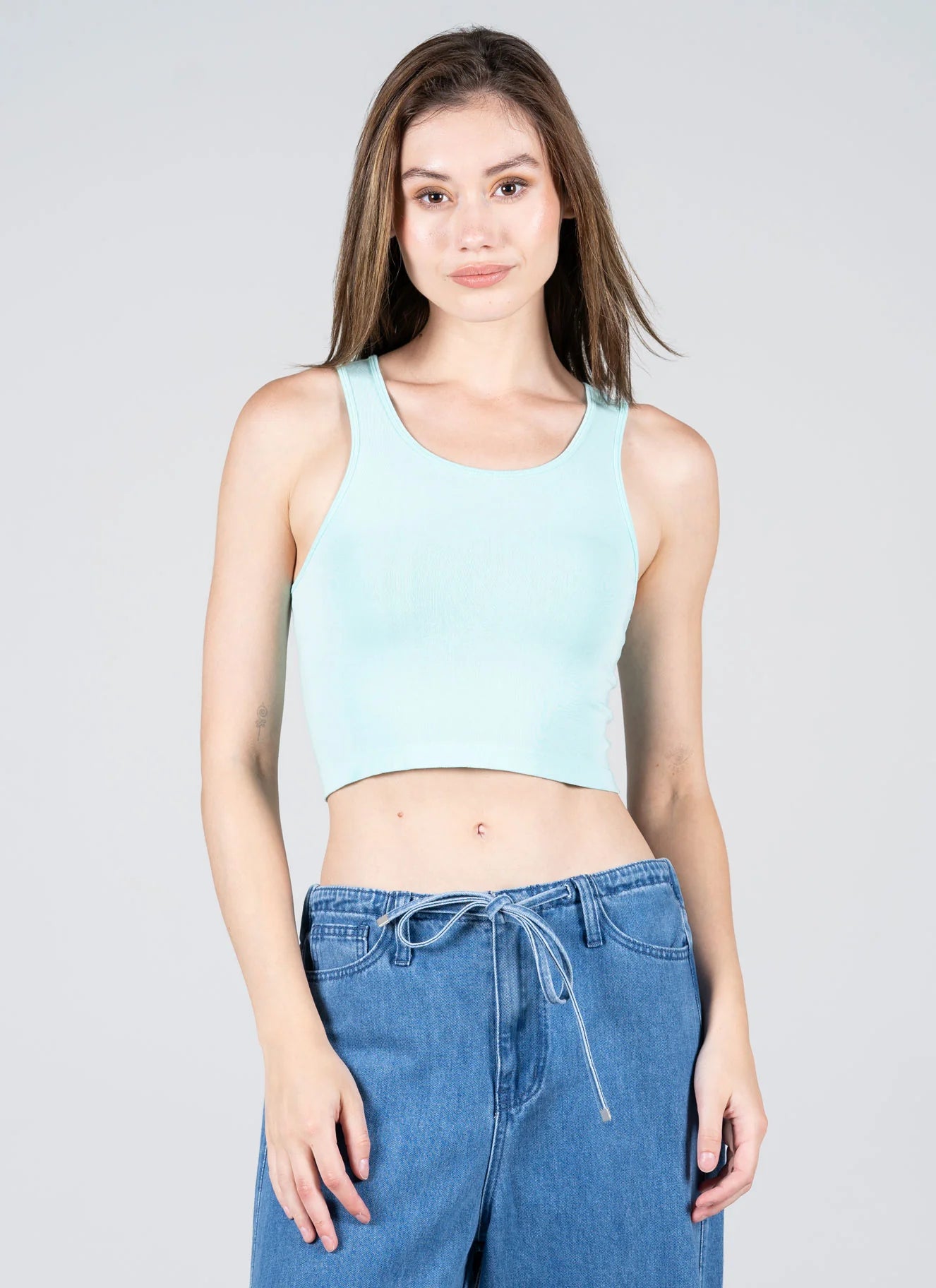 Bamboo Scoop Cropped Tank