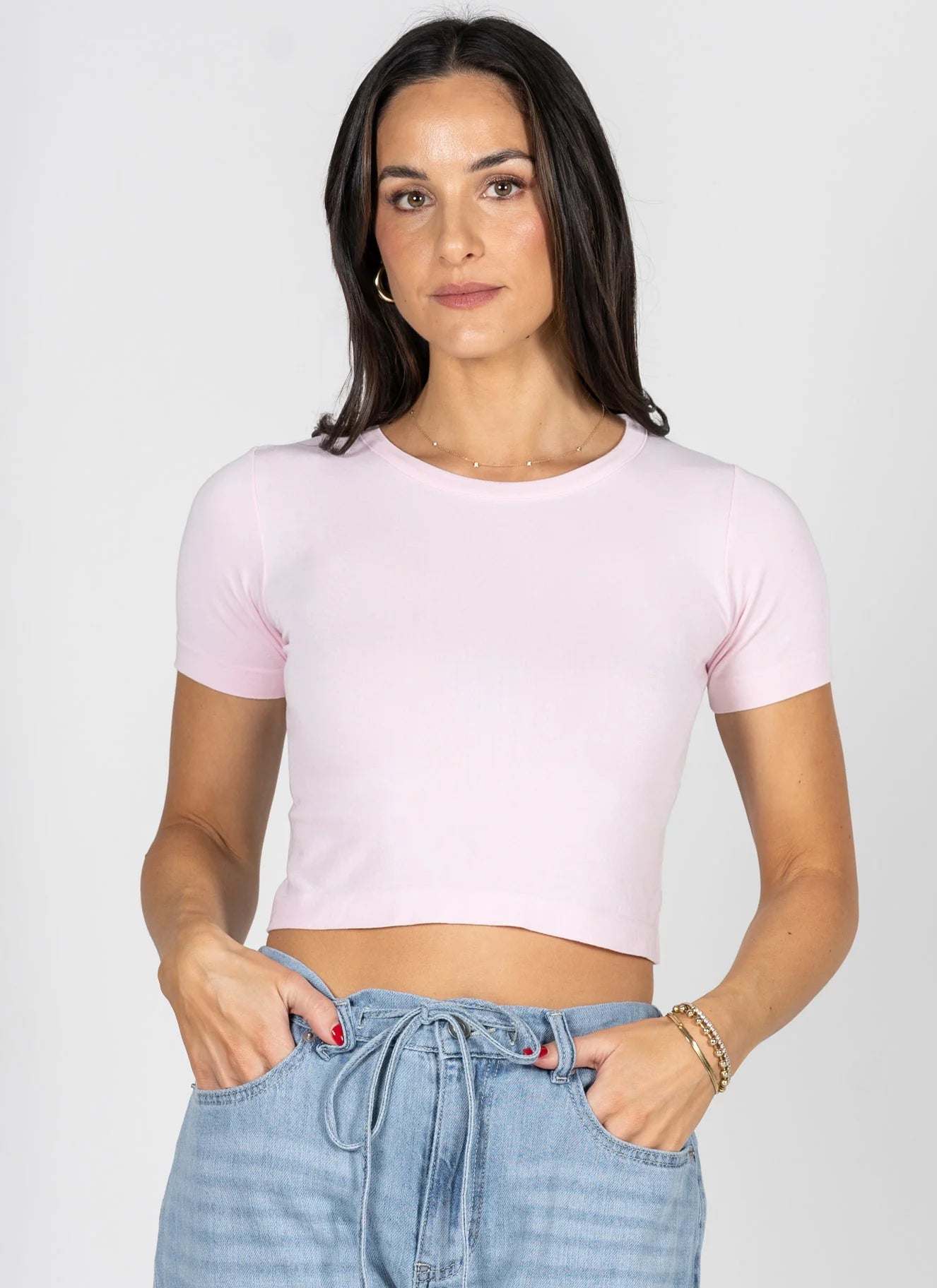 Bamboo Short Sleeve Crop Top