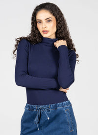 Bamboo Seamless Rib Turtleneck