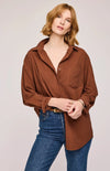 Gentle Fawn Callahan Button Down Shirt in White + Cappuccino