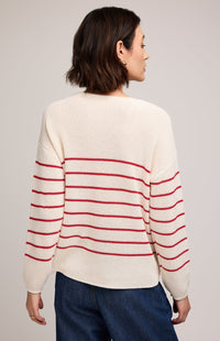 Gentle Fawn Tucker Sweater Red Stripe