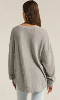 Z Supply Jax Cozy Henley in Heather Grey