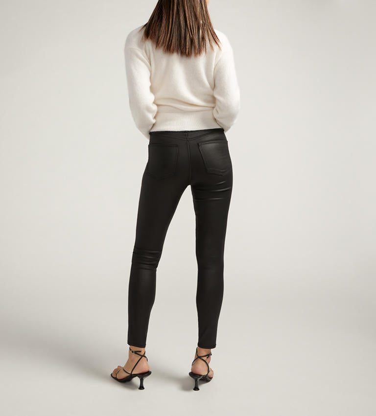 Silver Jeans Isbister Skinny Coated Shine Black