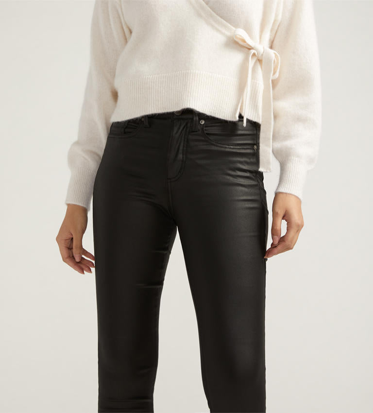 Silver Jeans Isbister Skinny Coated Shine Black