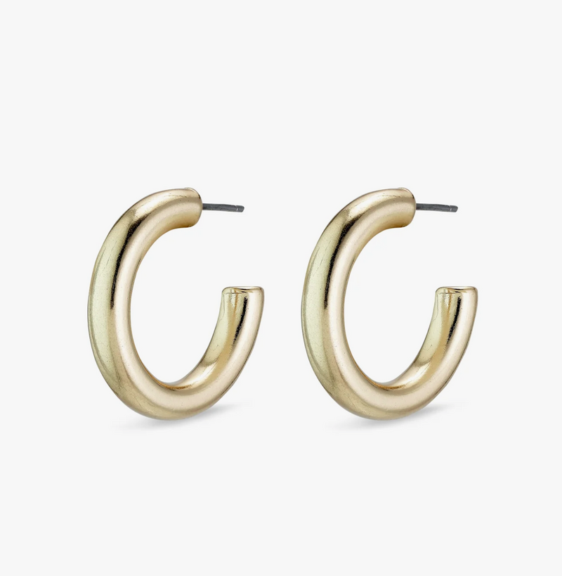 Pilgrim Maddie Chunky Gold Plated Semi-hoops