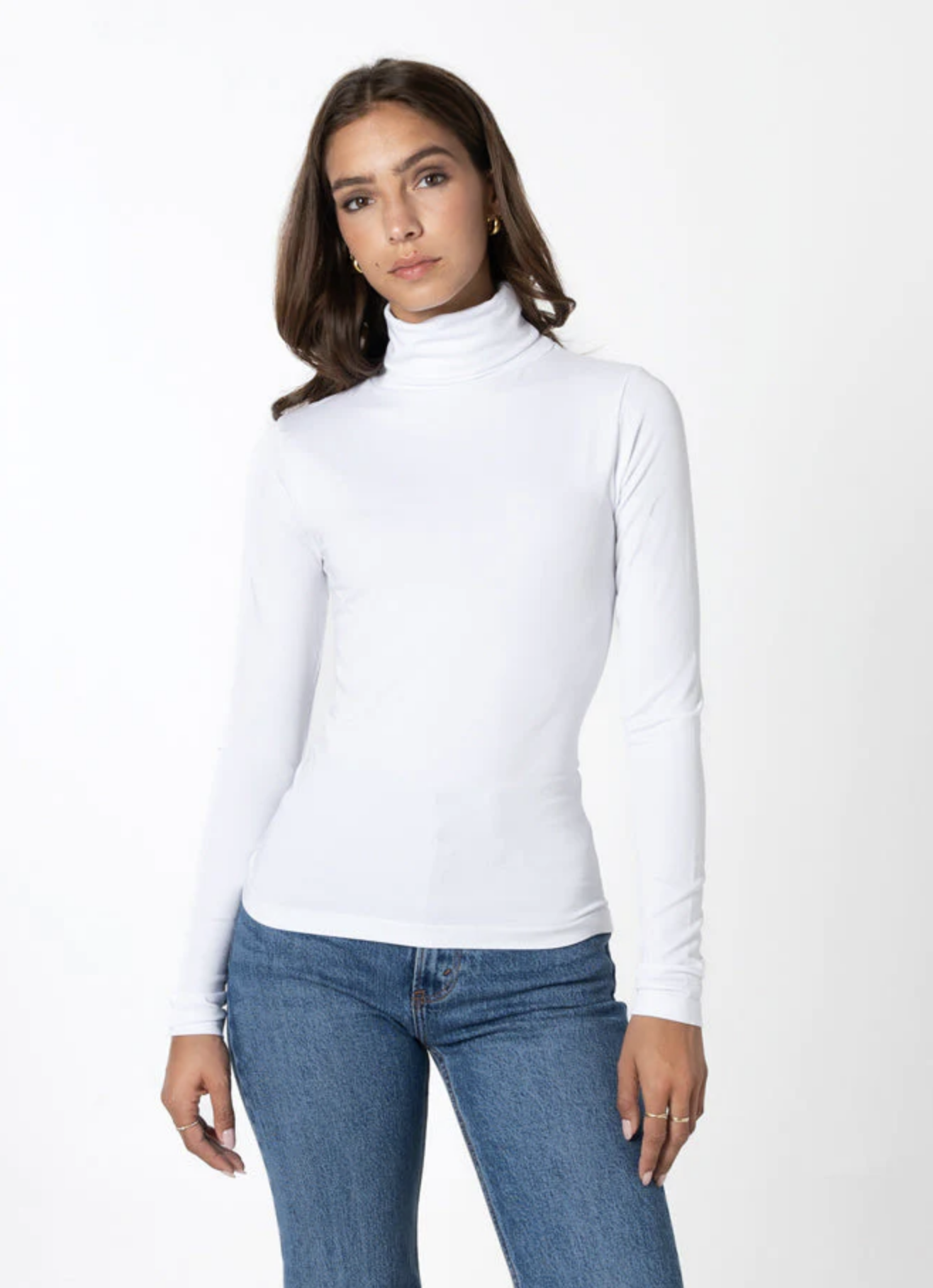 Women's 100% Cotton Long Sleeve Turtleneck