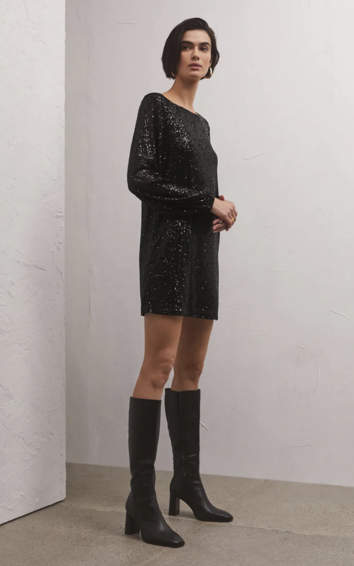 Z Supply Andromeda Sequin Dress in Black