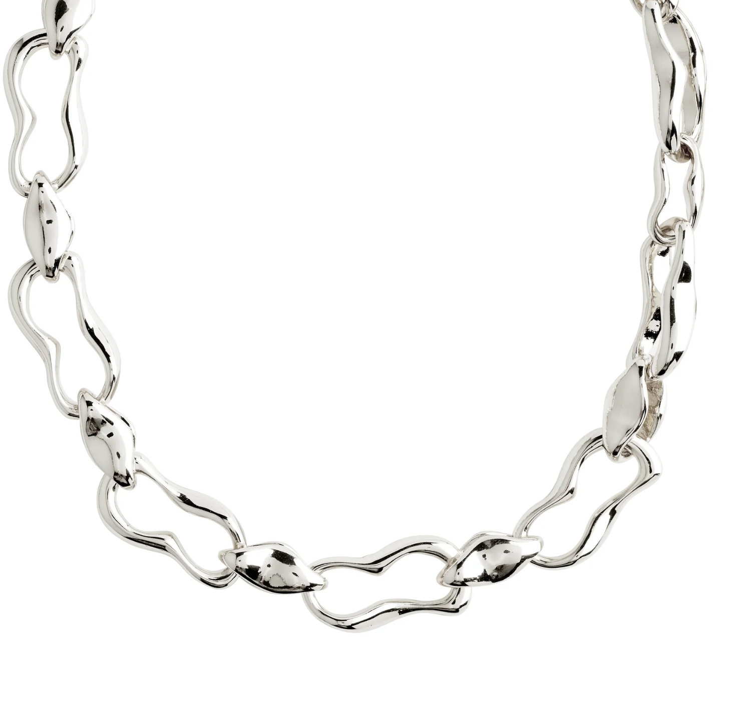 Pilgrim Wave Recycled Necklace in Silver Plated