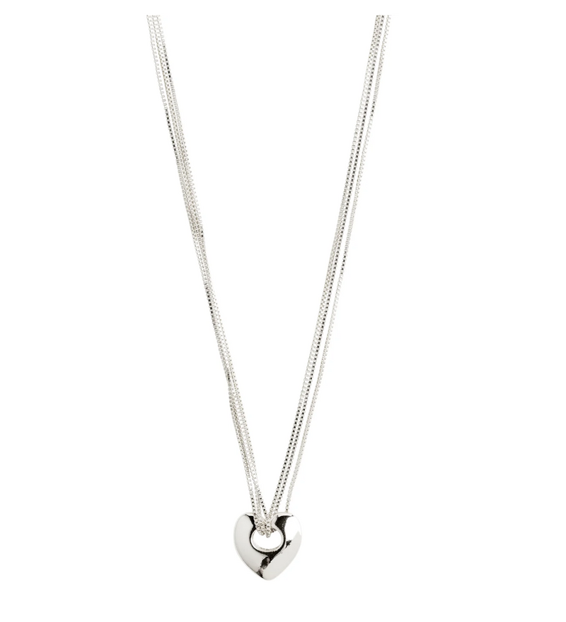 Pilgrim Wave Heart in Silver Plated