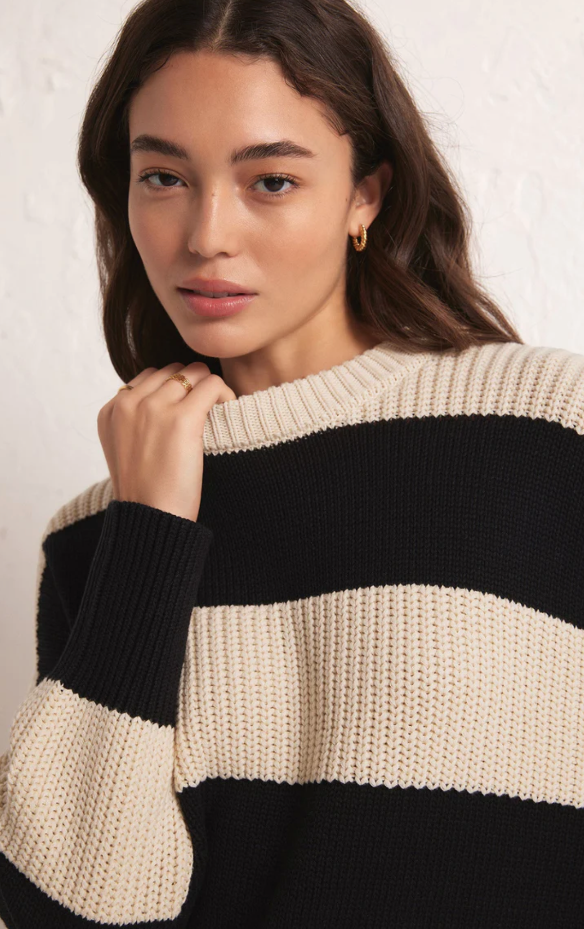 Z Supply Fresca Stripe Sweater in Black