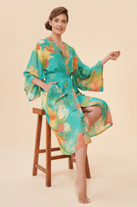 Powder Hummingbird Kimono Gown
