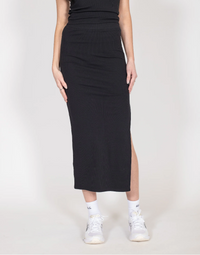 Brunette the Label Ribbed Fitted Skirt