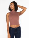 Bamboo Sleeveless Mock Neck Top