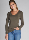 Bamboo V Neck Long Sleeve Top + Colours