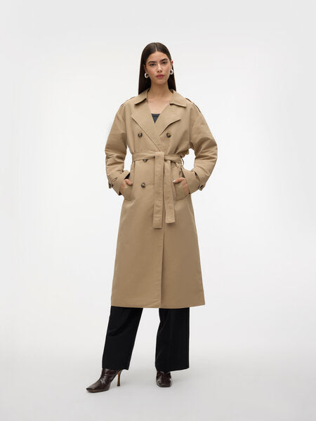 Vero Moda Chloe Trenchcoat in Silver Mink