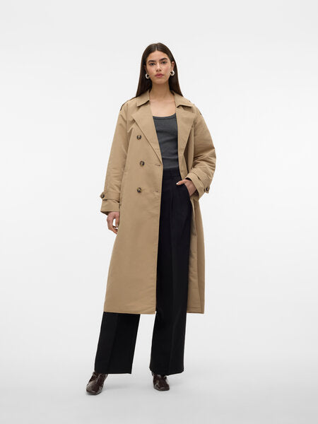 Vero Moda Chloe Trenchcoat in Silver Mink