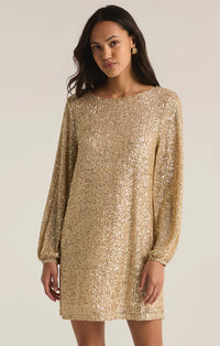 Z Supply Andromeda Champagne Sequin Mini Dress