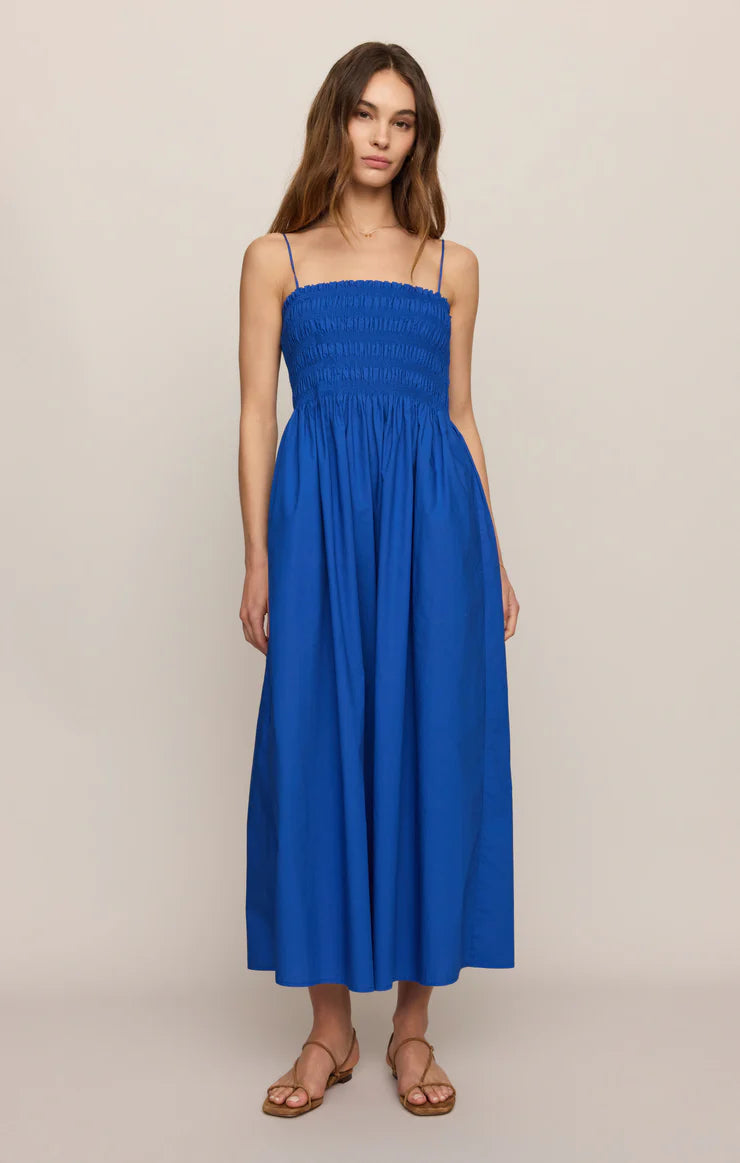 Z Supply Cornelia Poplin Maxi Dress - Cobalt