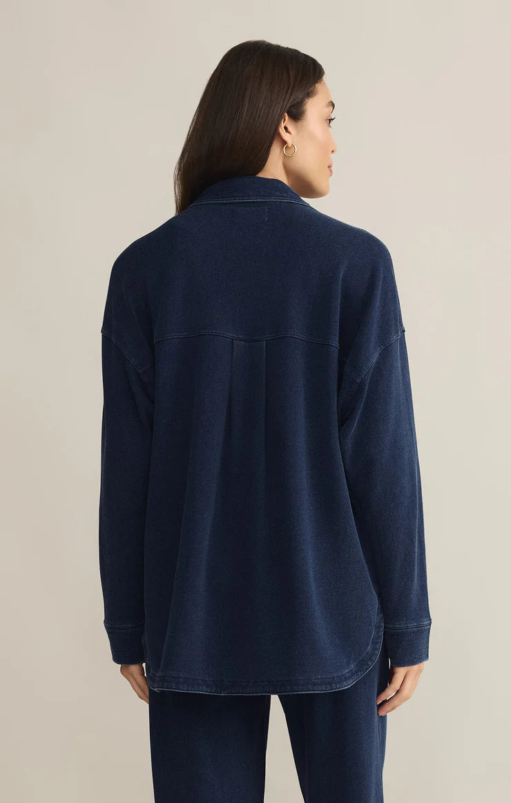 Z Supply All Day Knit Denim Jacket Indigo