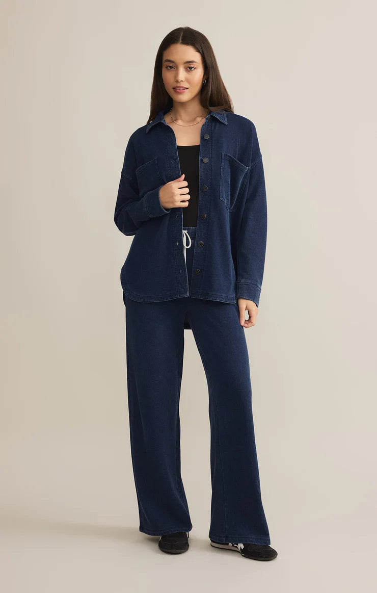 Z Supply All Day Knit Denim Jacket Indigo