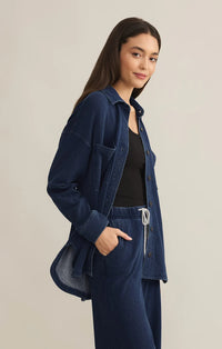 Z Supply All Day Knit Denim Jacket Indigo