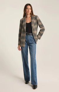 Z Supply Kingston Relaxed Plaid Latte Blazer