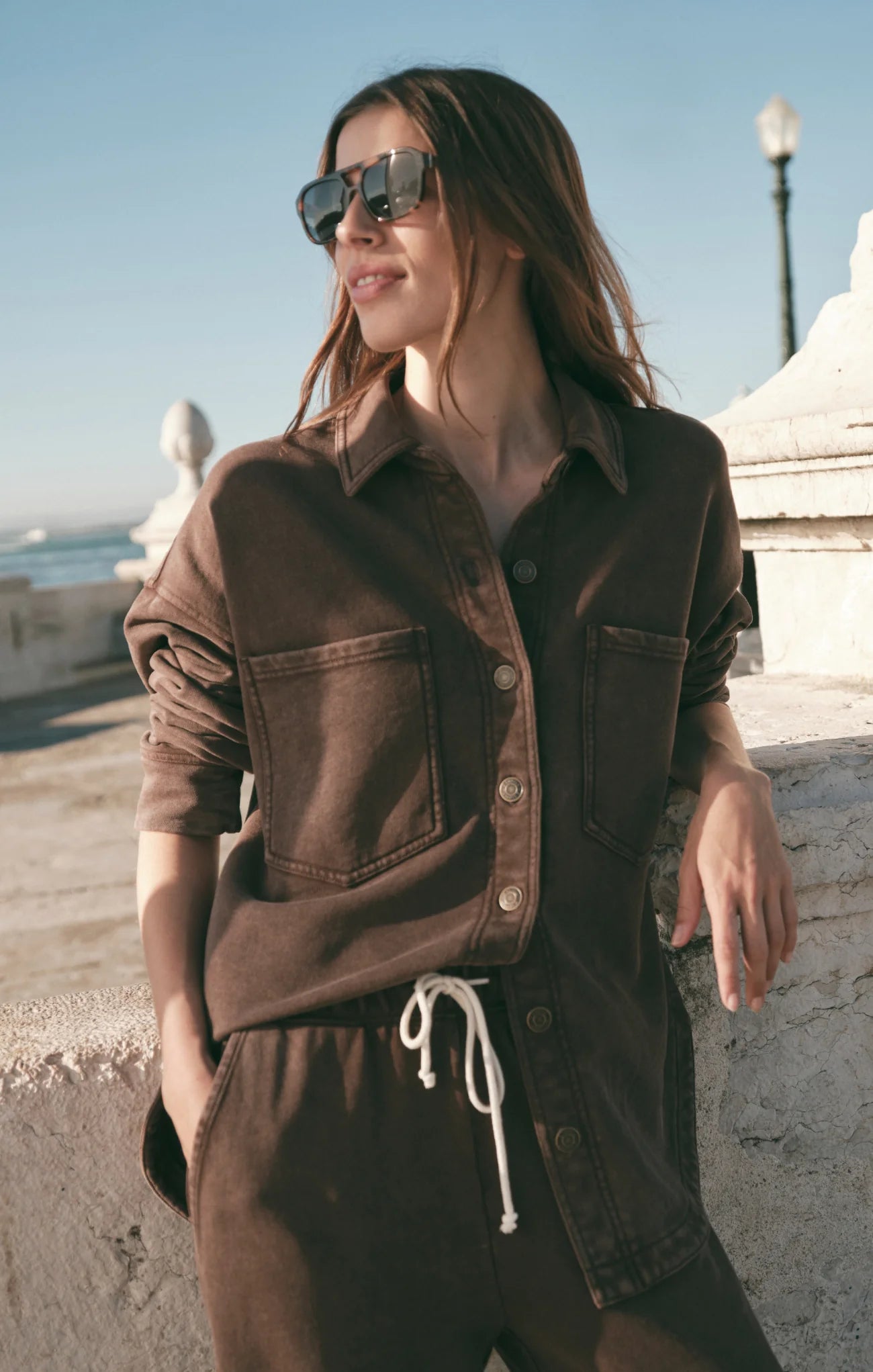 Z Supply All Day Knit Jacket - Dark Chocolate