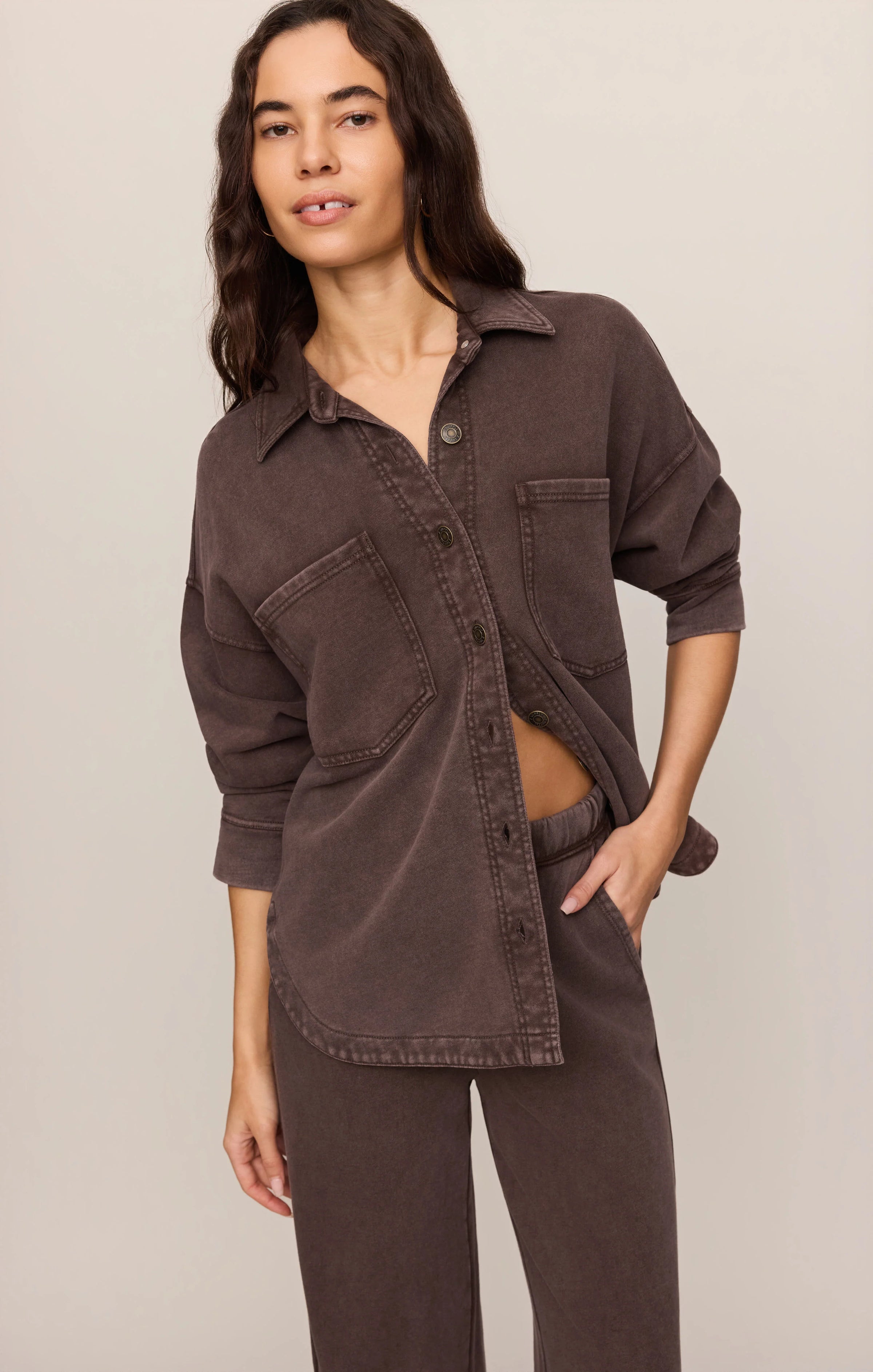 Z Supply All Day Knit Jacket - Dark Chocolate