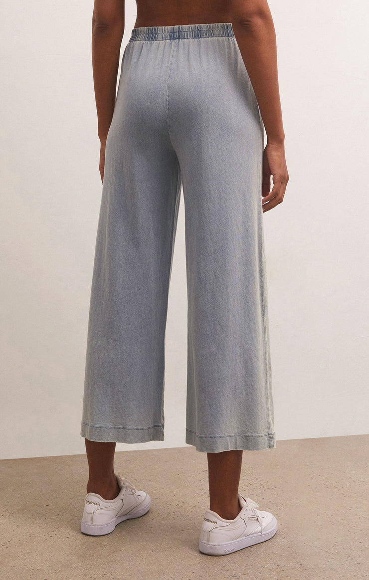 Z Supply Scout Jersey Flare Pants in Washed indigo